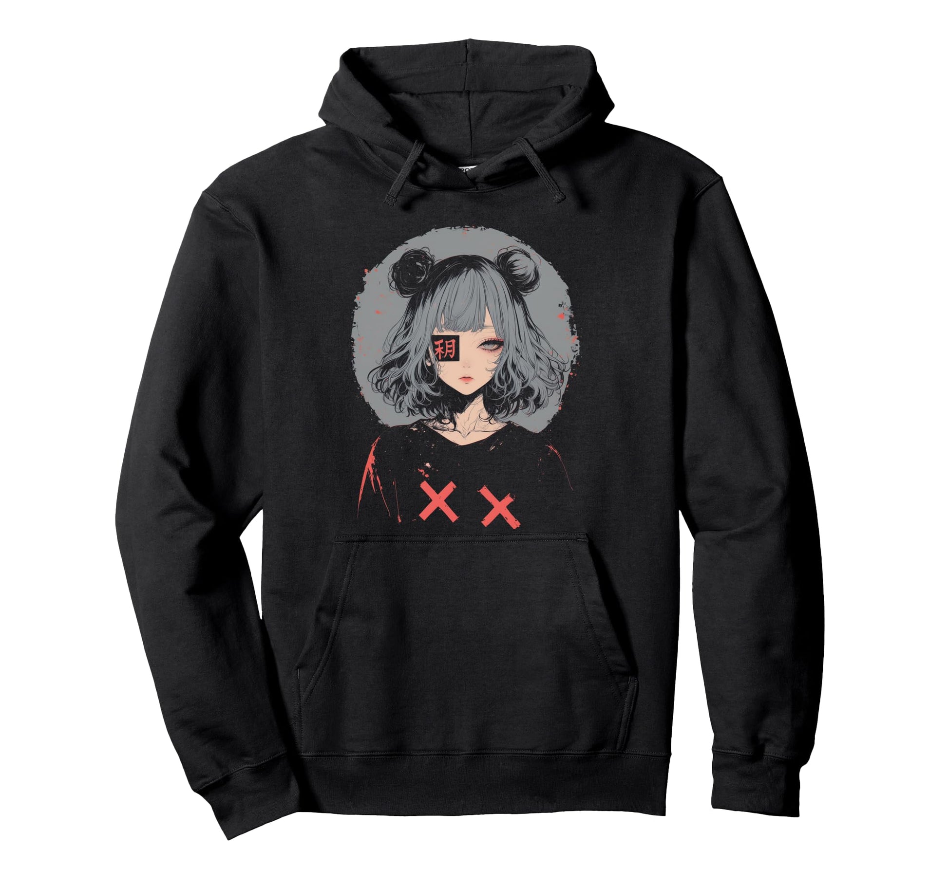 Goth Grunge Demon Anime Waifu Hoodie - Casual Everyday Wear Men Women - T-Shirt, Sweatshirt, Hoodie