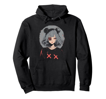 Goth Grunge Demon Anime Waifu Hoodie - Casual Everyday Wear Men Women - T-Shirt, Sweatshirt, Hoodie
