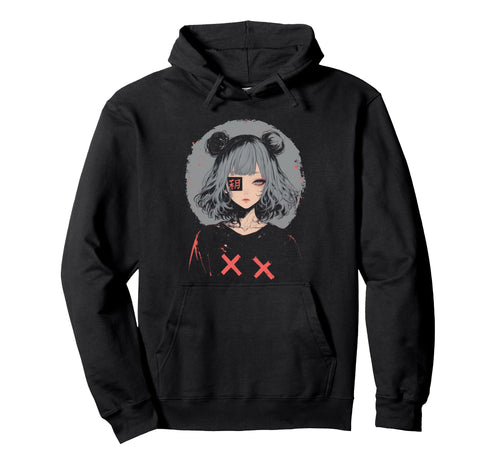 Goth Grunge Demon Anime Waifu Hoodie - Casual Everyday Wear Men Women - T-Shirt, Sweatshirt, Hoodie
