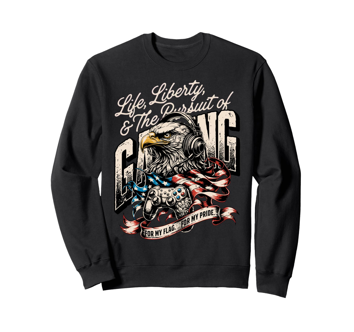 Proud Usa Gaming American Gamer Sweatshirt - Novelty Apparel Men Women - T-Shirt, Sweatshirt, Hoodie