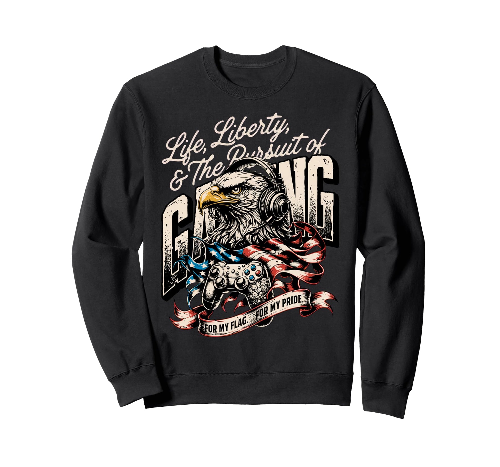 Proud Usa Gaming American Gamer Sweatshirt - Novelty Apparel Men Women - T-Shirt, Sweatshirt, Hoodie