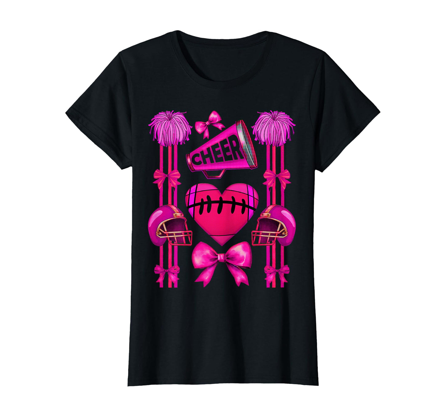 Football Cheer Mom Coquette Bow Mom T-Shirt - Novelty Apparel Men Women - T-Shirt, Sweatshirt, Hoodie