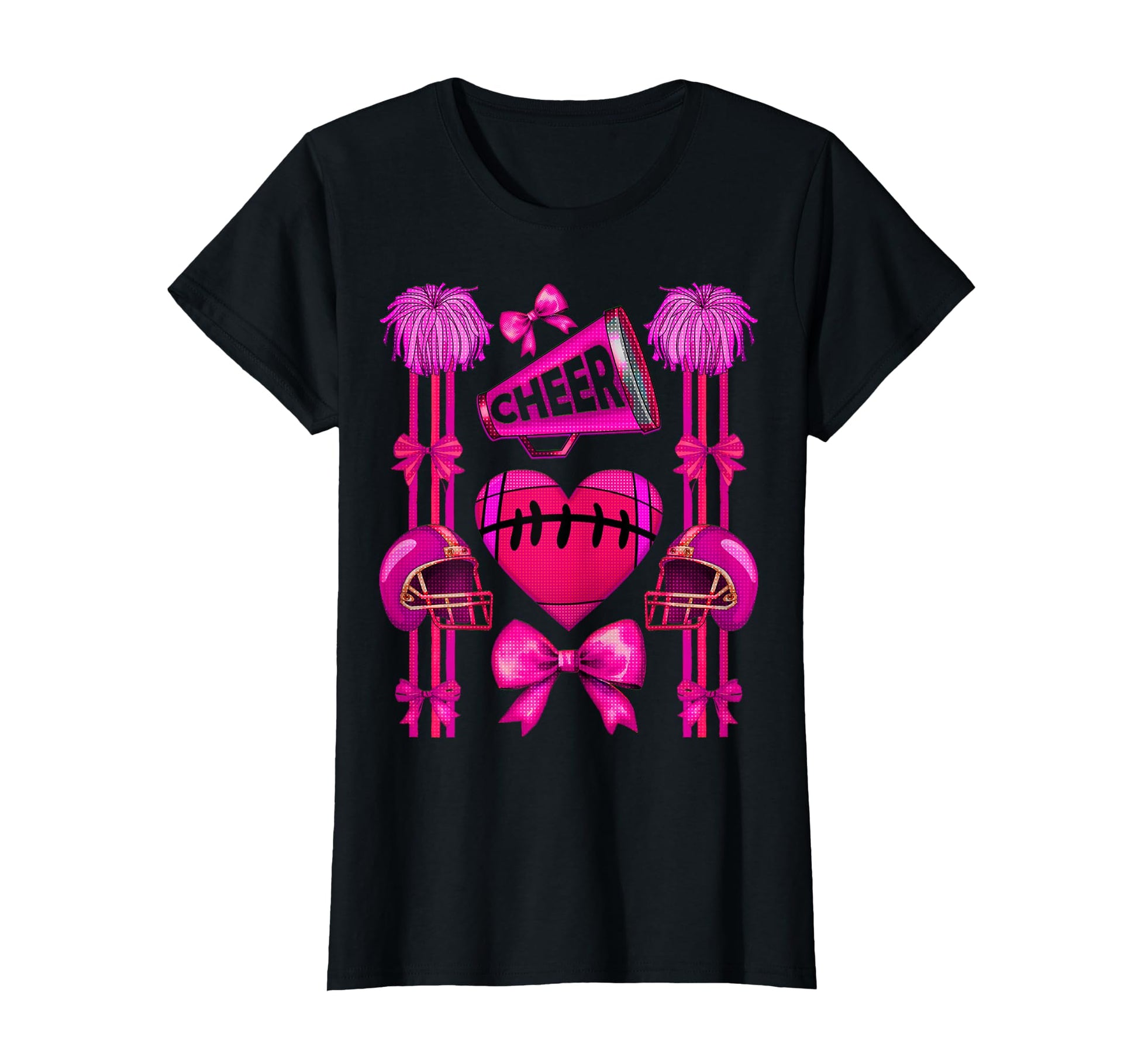Football Cheer Mom Coquette Bow Mom T-Shirt - Novelty Apparel Men Women - T-Shirt, Sweatshirt, Hoodie