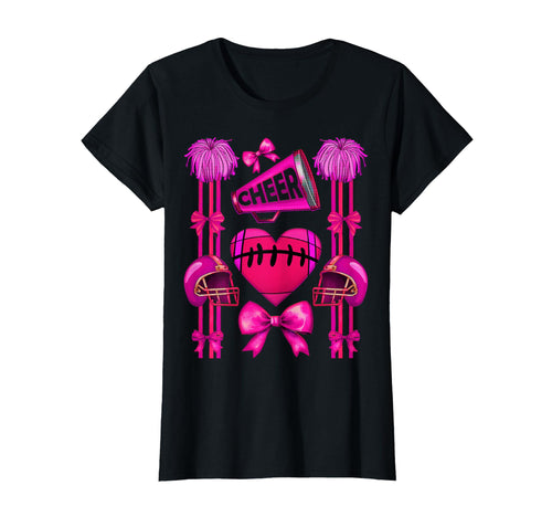 Football Cheer Mom Coquette Bow Mom T-Shirt - Novelty Apparel Men Women - T-Shirt, Sweatshirt, Hoodie