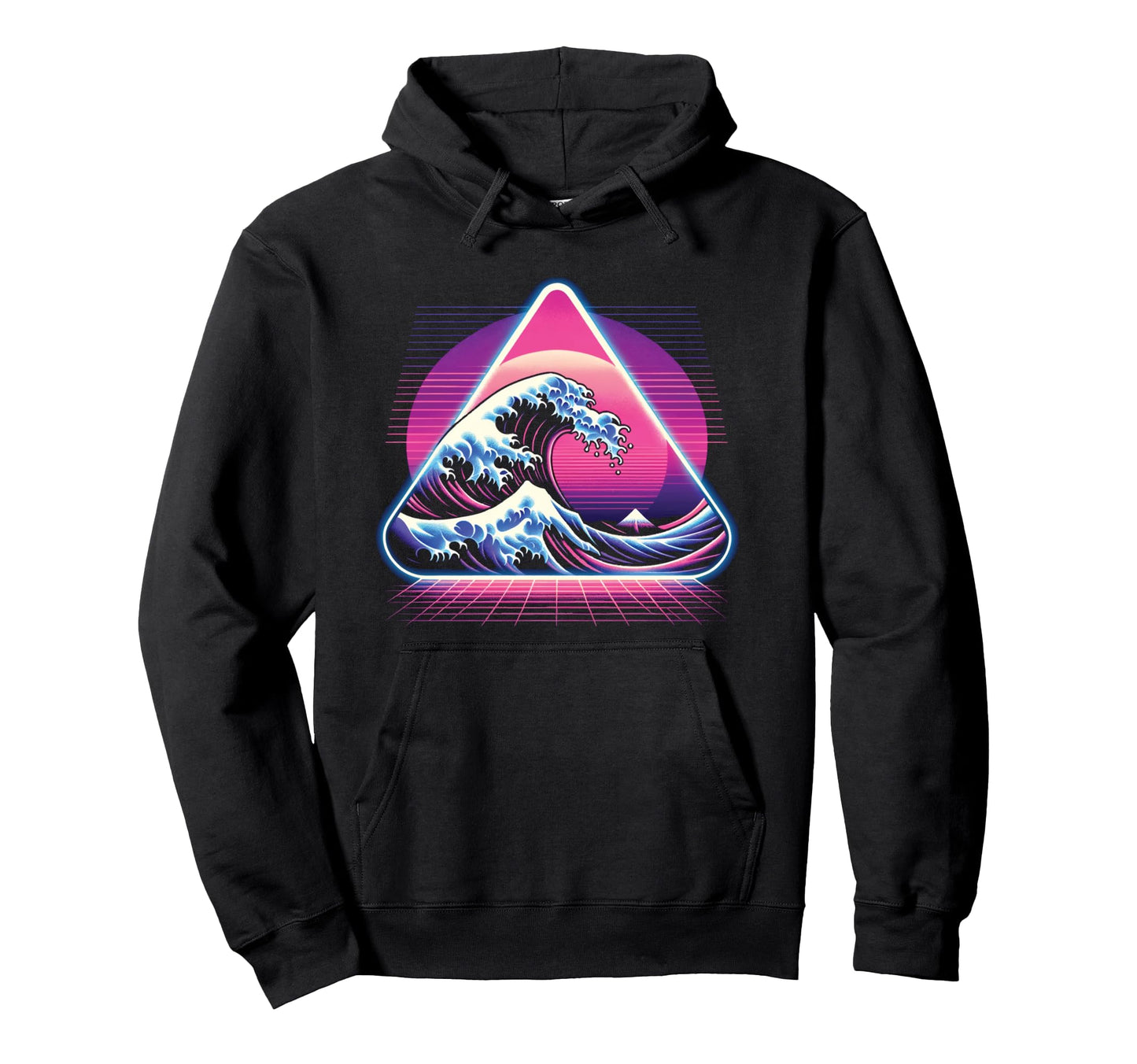 Great Wave Kanagawa Vaporwave Aesthetic Hoodie - Unique Graphic Men Women - T-Shirt, Sweatshirt, Hoodie