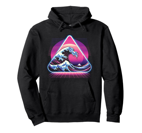 Great Wave Kanagawa Vaporwave Aesthetic Hoodie - Unique Graphic Men Women - T-Shirt, Sweatshirt, Hoodie