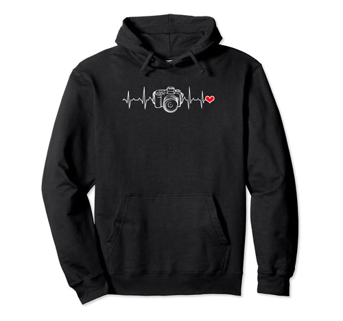 Photographer Gift Heartbeat Photography Hoodie - Novelty Apparel Men Women - T-Shirt, Sweatshirt, Hoodie