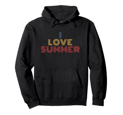 I Love Summer Rainbow Warm Weather Vibes Hoodie - Custom Art Print Unisex - T-Shirt, Sweatshirt, Hoodie