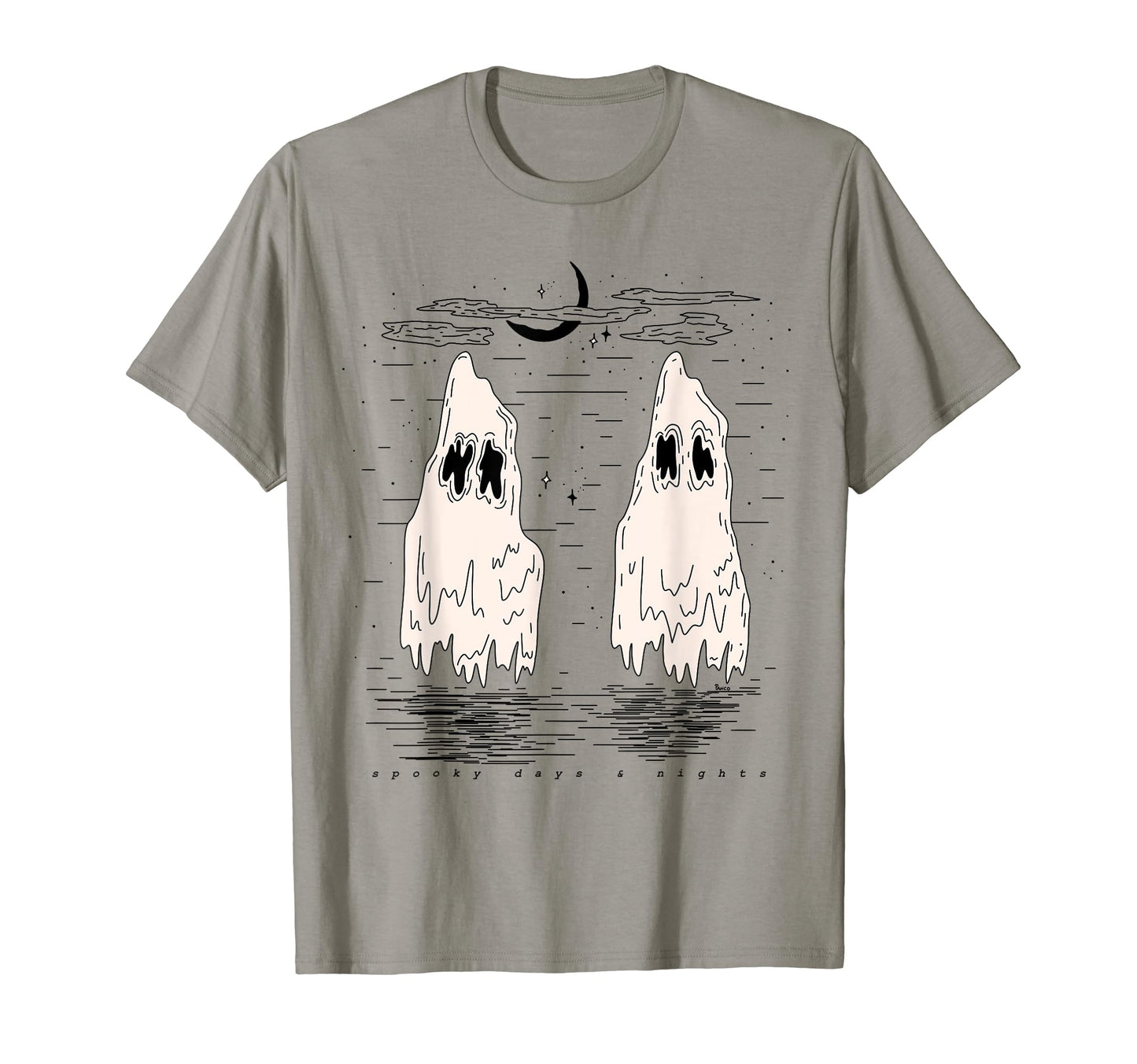 Ghost Halloween Autumn Aesthetic T-Shirt - Custom Art Print for Adults - T-Shirt, Sweatshirt, Hoodie