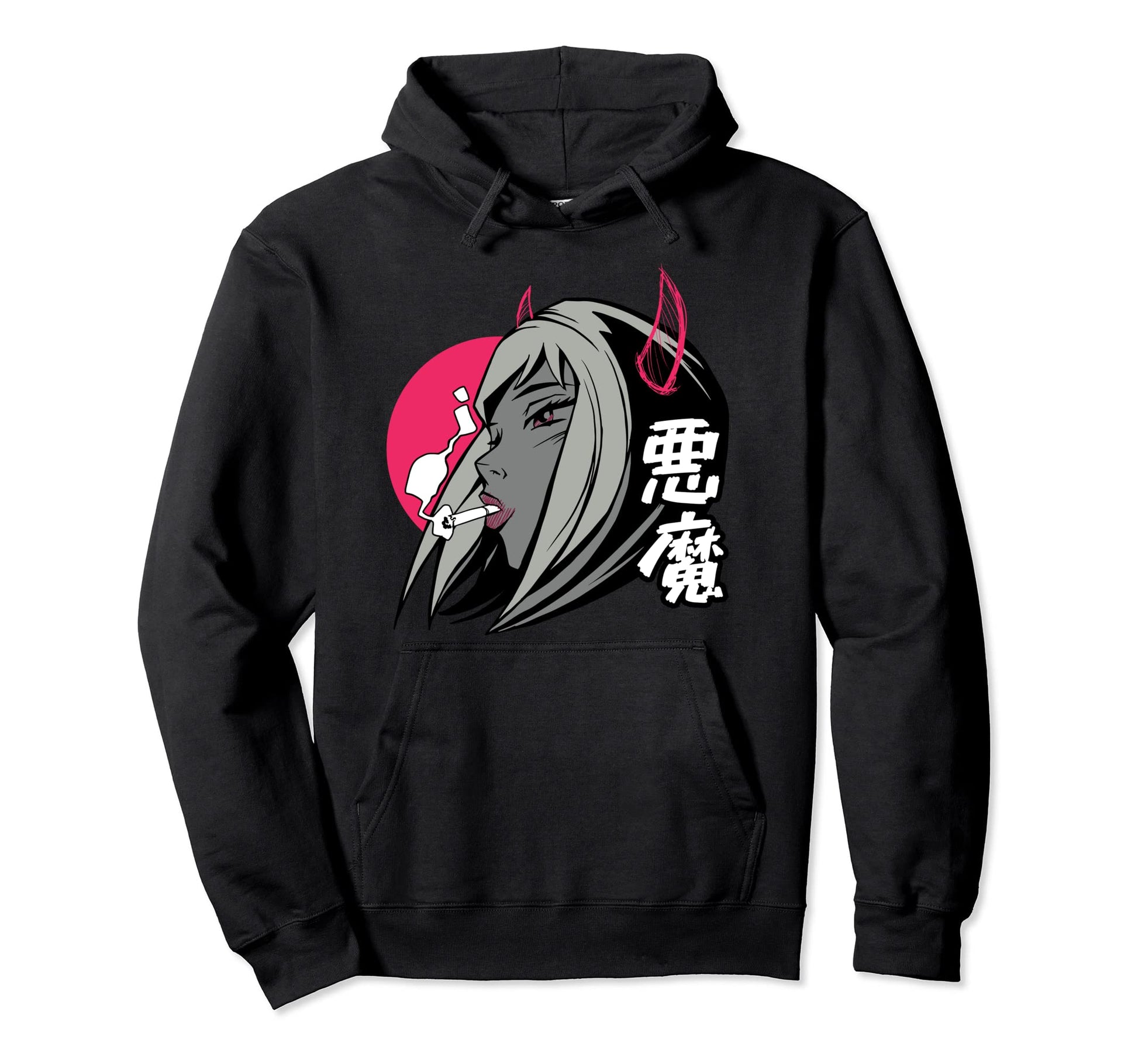 Demon Anime Smoking Japanese Cigarettes Hoodie - Novelty Apparel Men Women - T-Shirt, Sweatshirt, Hoodie
