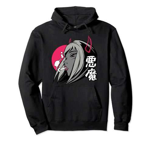 Demon Anime Smoking Japanese Cigarettes Hoodie - Novelty Apparel Men Women - T-Shirt, Sweatshirt, Hoodie
