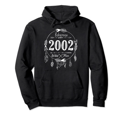 2002 20Th Birthday Boho Hoodie - Minimalist Print Men Women - T-Shirt, Sweatshirt, Hoodie