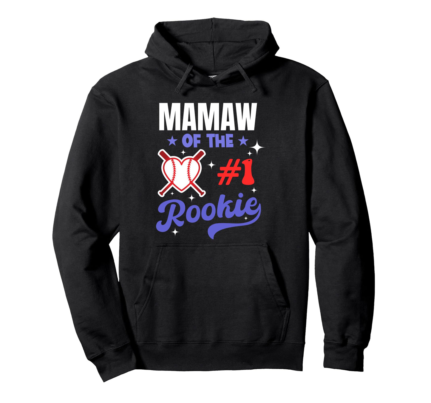 Mamaw Rookie 1St Baseball Birthday Party Hoodie - Graphic Print Unisex - T-Shirt, Sweatshirt, Hoodie