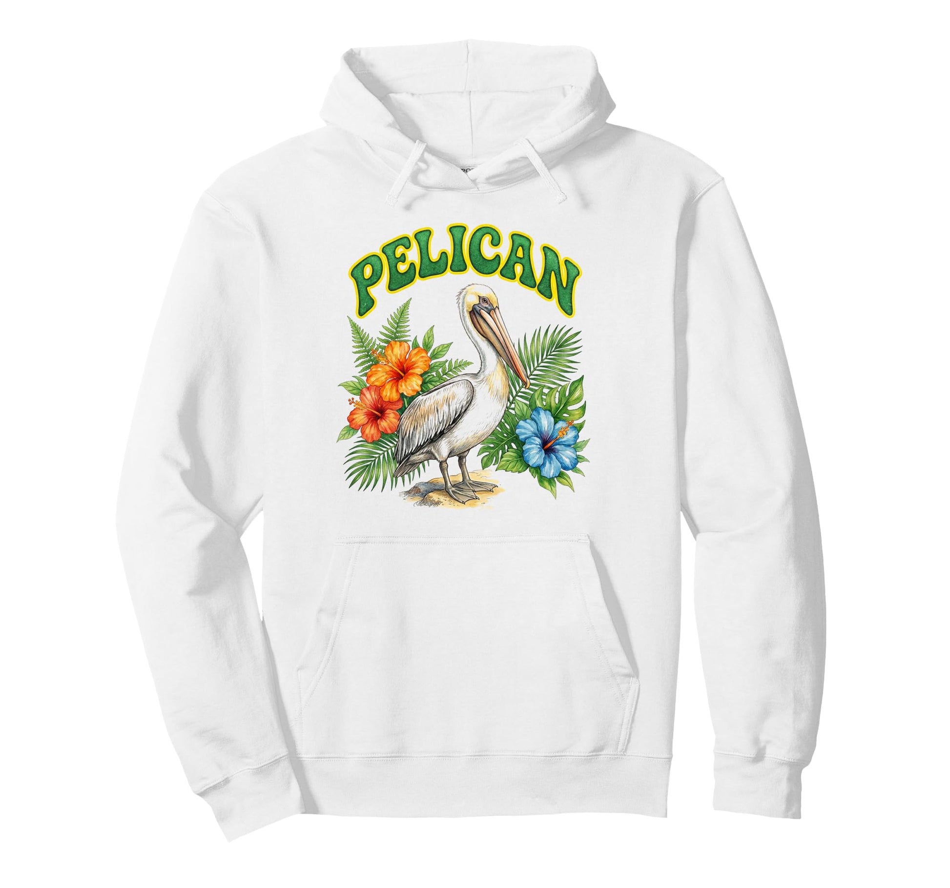 Pelican Groovy Floral Pelican Hoodie - Trendy Graphic for Adults - T-Shirt, Sweatshirt, Hoodie