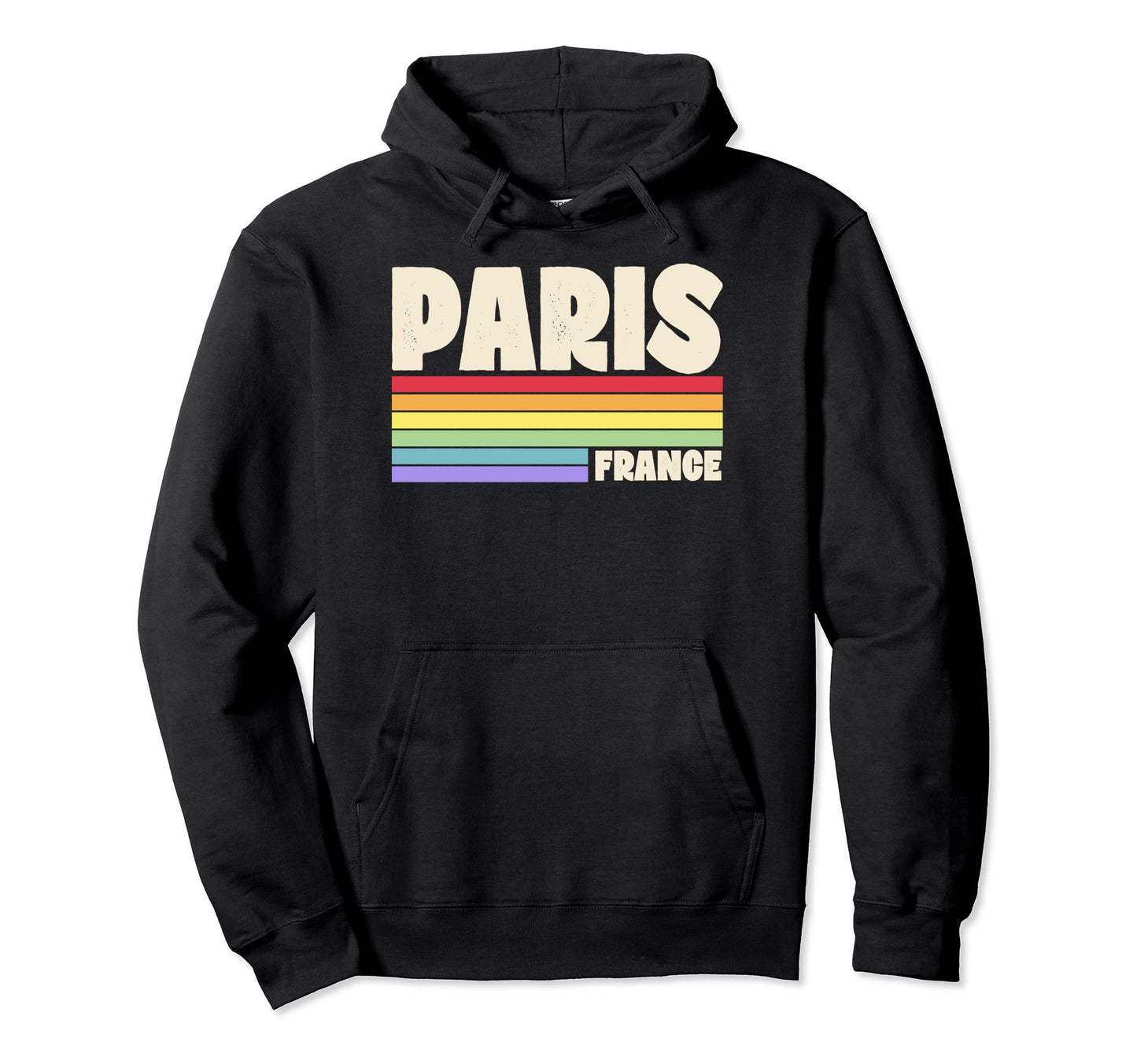 Paris France Rainbow Gay Pride 70S Hoodie - Aesthetic Graphic Men Women - T-Shirt, Sweatshirt, Hoodie