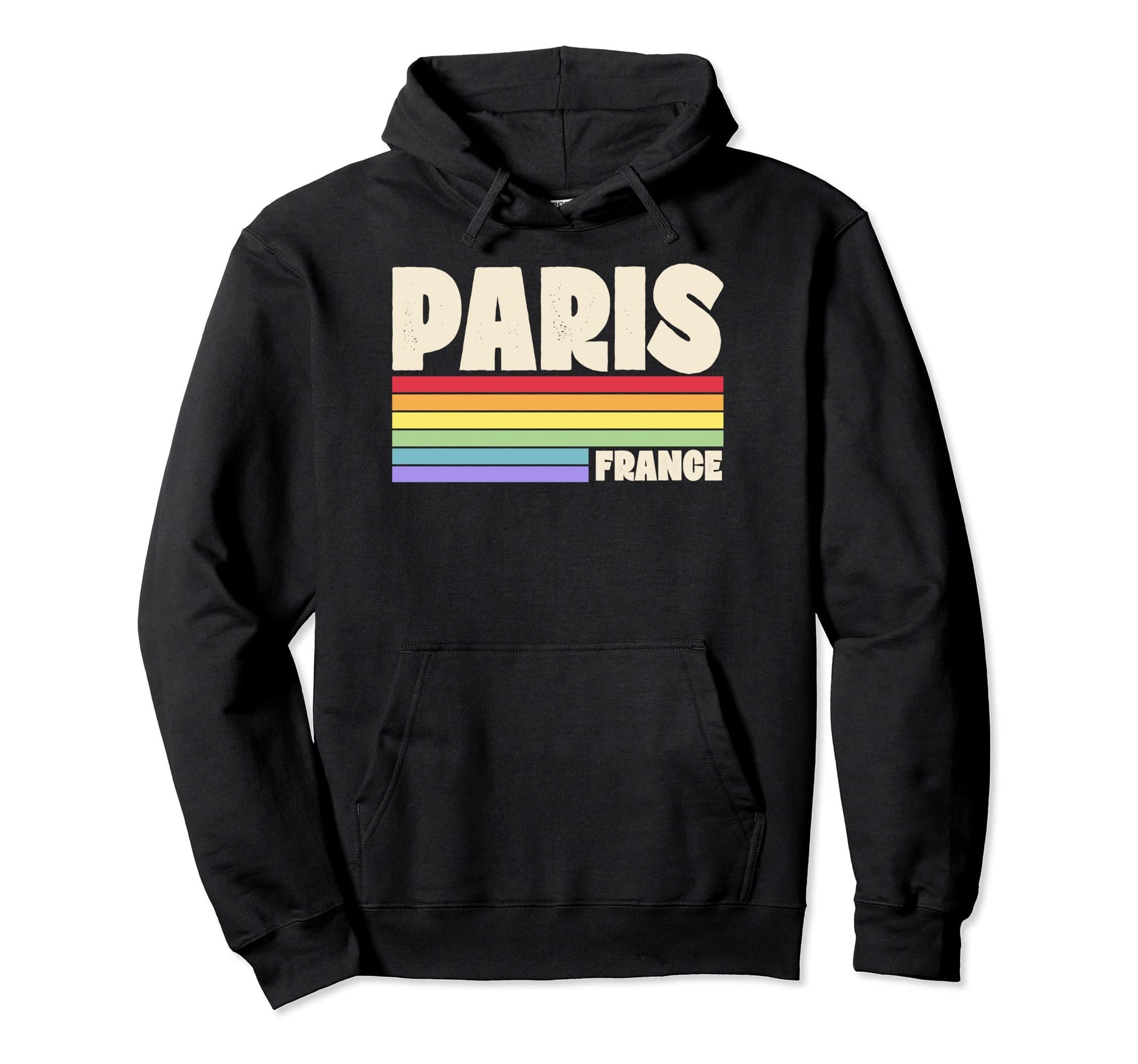 Paris France Rainbow Gay Pride 70S Hoodie - Aesthetic Graphic Men Women - T-Shirt, Sweatshirt, Hoodie