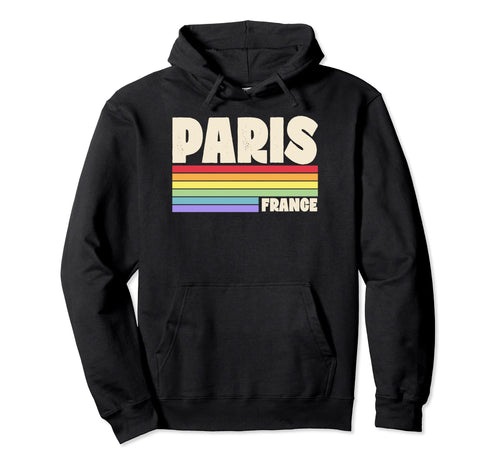 Paris France Rainbow Gay Pride 70S Hoodie - Aesthetic Graphic Men Women - T-Shirt, Sweatshirt, Hoodie
