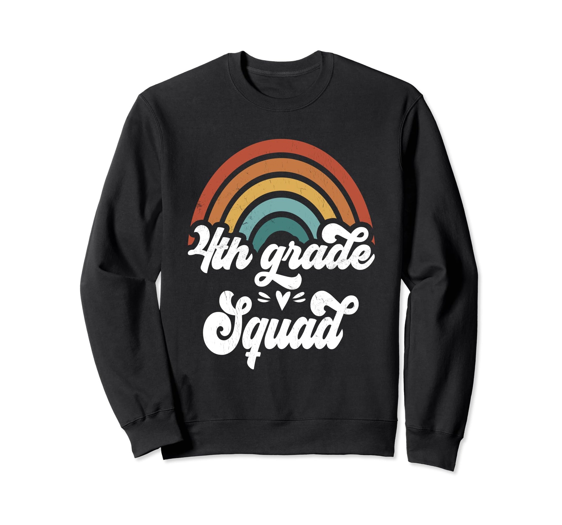 4Th Grade Squad Groovy Rainbow Sweatshirt - Aesthetic Graphic for Adults - T-Shirt, Sweatshirt, Hoodie