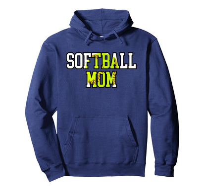 Softball Mom Game Day School Spirit Team Hoodie - Custom Art Print Unisex - T-Shirt, Sweatshirt, Hoodie