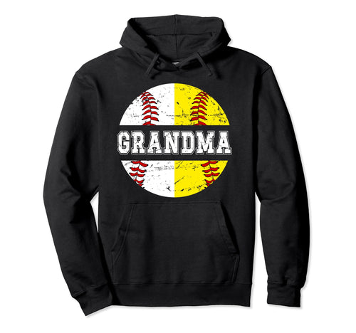 Baseball Softball Grandma Softball Hoodie - Fun Novelty Design Men Women - T-Shirt, Sweatshirt, Hoodie