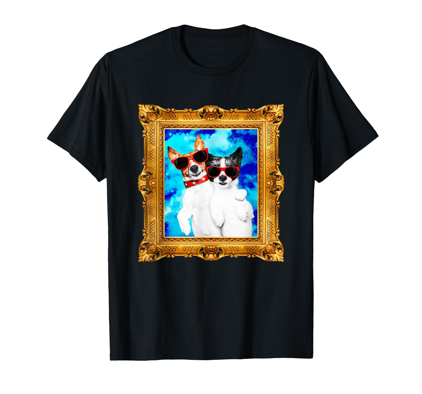 Funny Dogs Portrait Retrowave T-Shirt - Casual Everyday Wear Unisex - T-Shirt, Sweatshirt, Hoodie