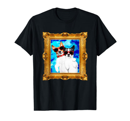 Funny Dogs Portrait Retrowave T-Shirt - Casual Everyday Wear Unisex - T-Shirt, Sweatshirt, Hoodie