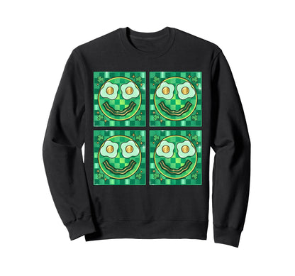 Green Face Eggs And Bacon Sweatshirt - Aesthetic Graphic Men Women - T-Shirt, Sweatshirt, Hoodie