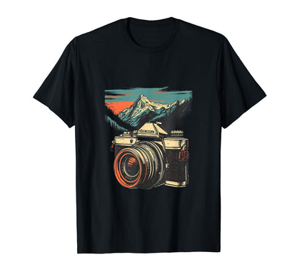 Photography Camera Mountain Nature T-Shirt - Custom Art Print Men Women - T-Shirt, Sweatshirt, Hoodie