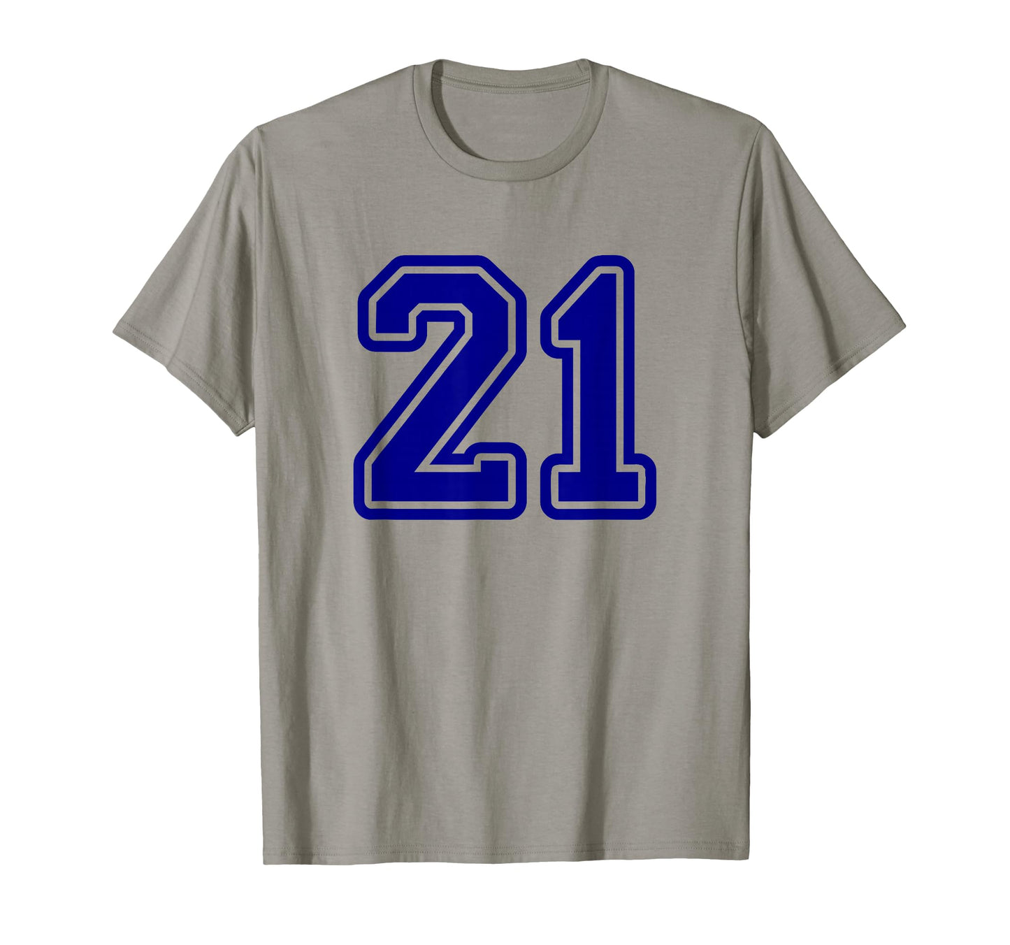 Number 21 Sport Blue Varsity Number 21 T-Shirt - Graphic Print Unisex - T-Shirt, Sweatshirt, Hoodie