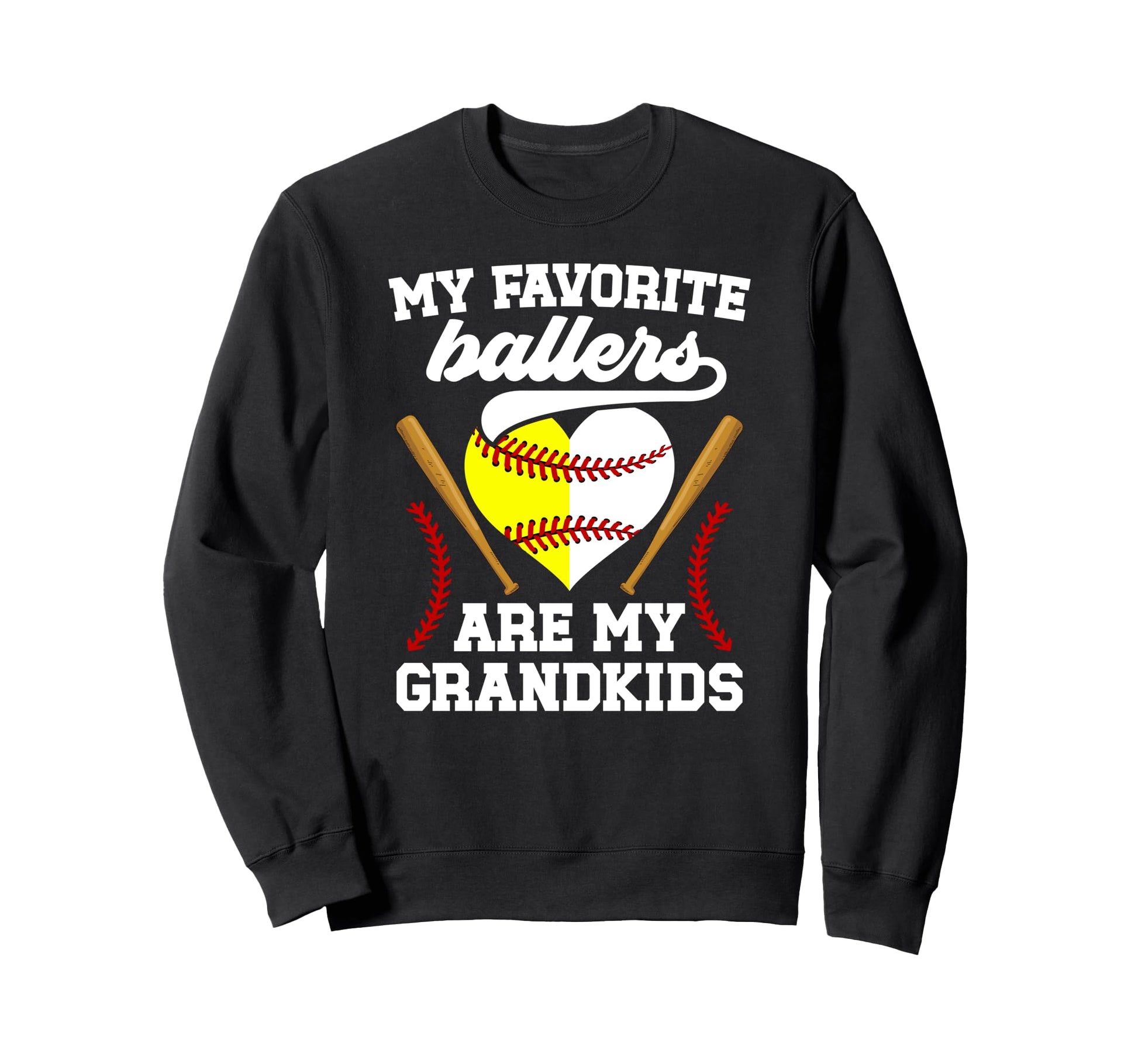 My Grandkids Baseball Softball Sweatshirt - Custom Art Print for Adults - T-Shirt, Sweatshirt, Hoodie