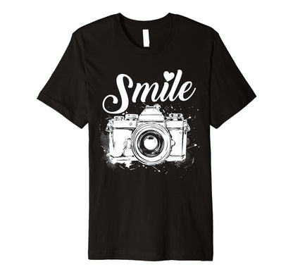 Photographer Smile Camera Funny T-Shirt - Casual Everyday Wear for Adults - T-Shirt, Sweatshirt, Hoodie