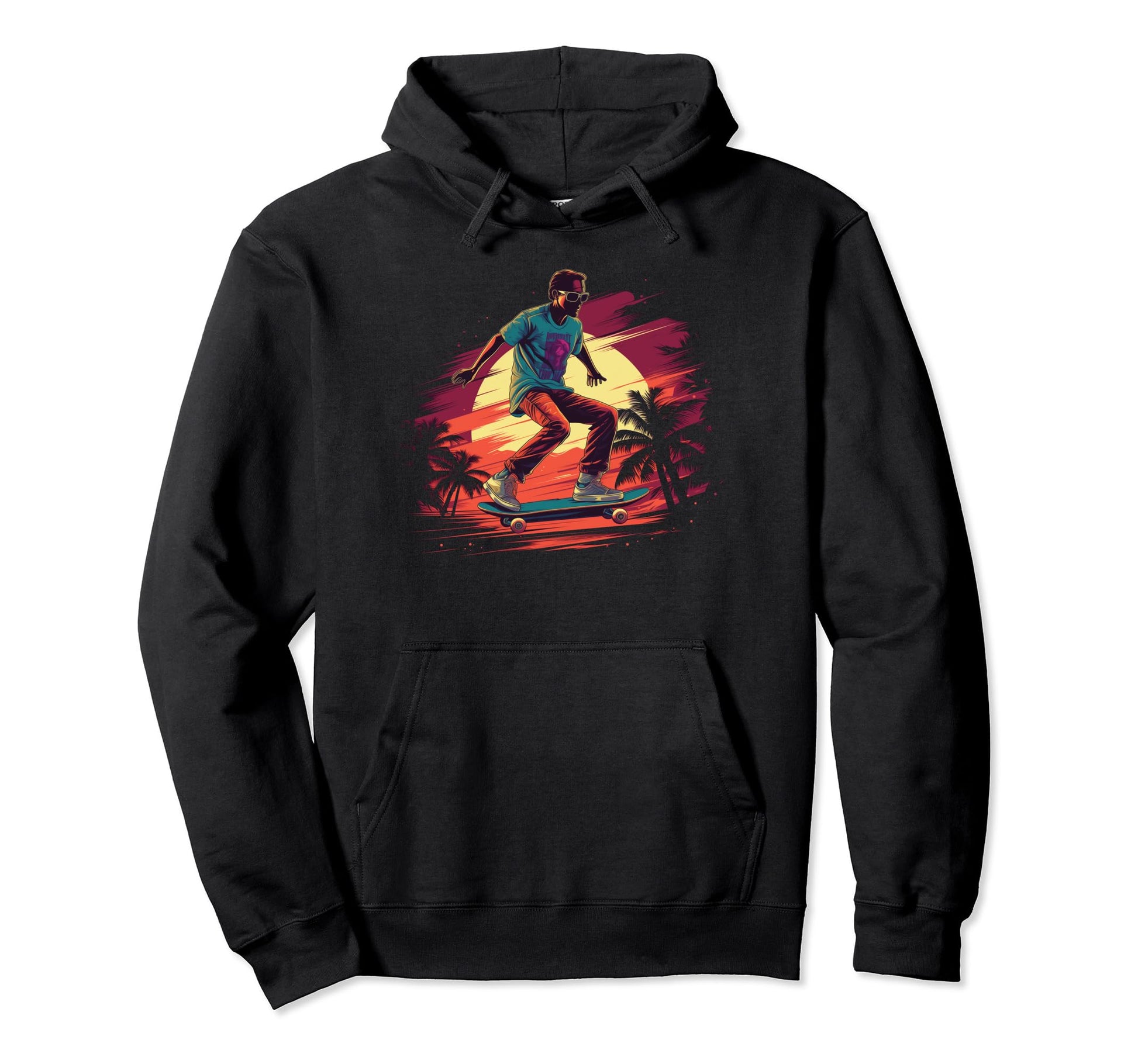 Vaporwave Skateboarding Aesthetic Hoodie - Streetwear Style for Adults - T-Shirt, Sweatshirt, Hoodie
