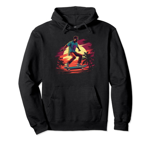 Vaporwave Skateboarding Aesthetic Hoodie - Streetwear Style for Adults - T-Shirt, Sweatshirt, Hoodie