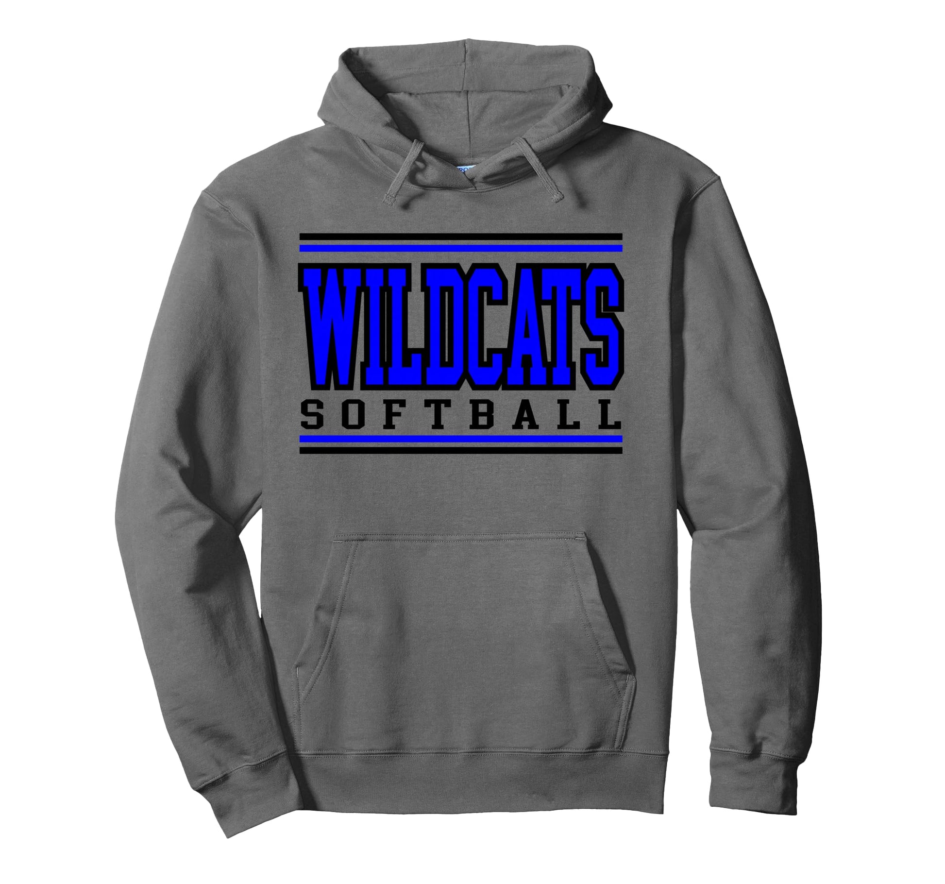 Wildcats Softball Mom Game Day Royal Blue Hoodie - Graphic Print Men Women - T-Shirt, Sweatshirt, Hoodie