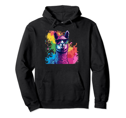 Funny Alpaca Art Sunglasses Pride Summer Hoodie - Graphic Print for Adults - T-Shirt, Sweatshirt, Hoodie
