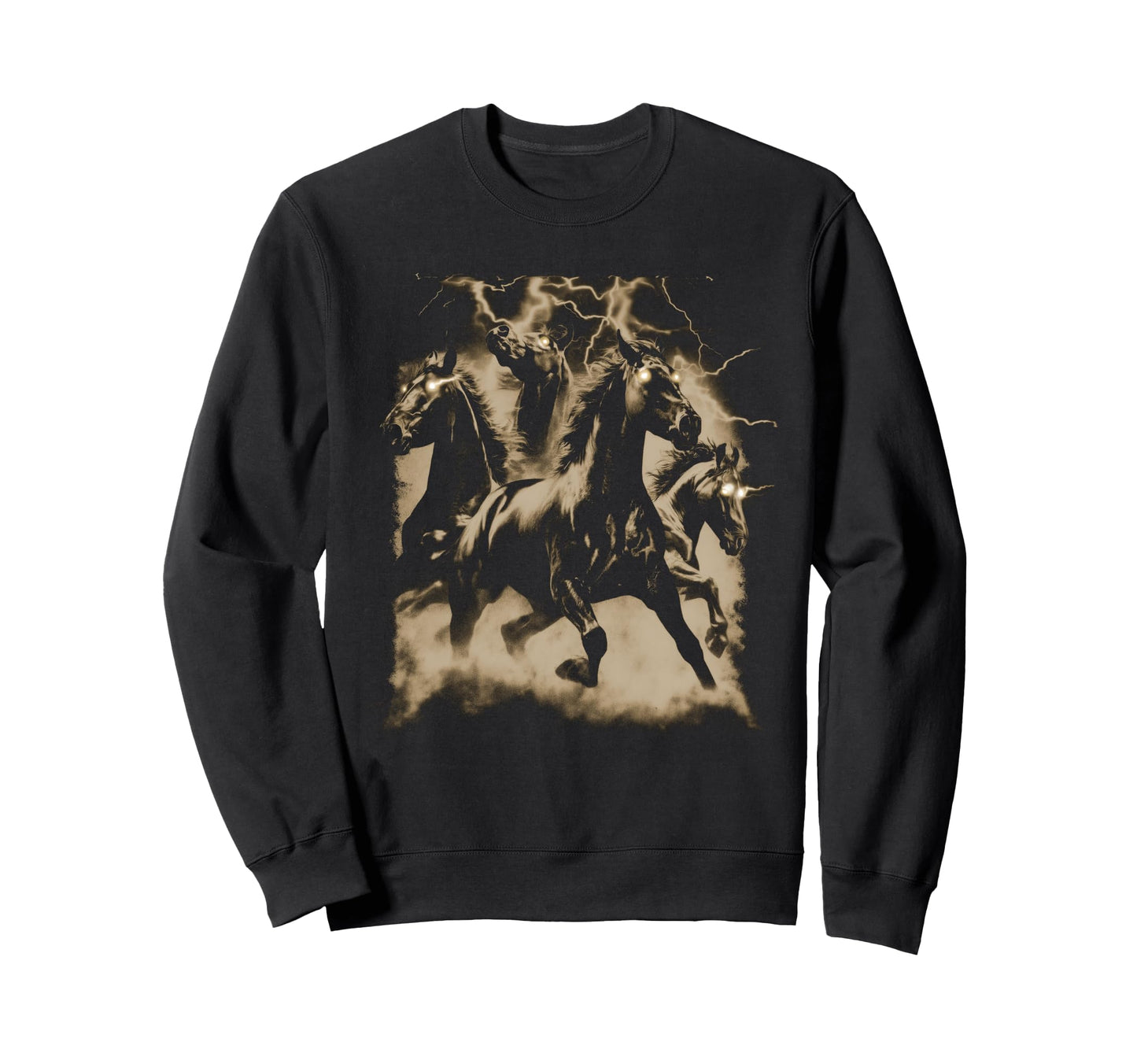 Horse Lightning 80S 90S Western Grunge Sweatshirt - Custom Art Print Unisex - T-Shirt, Sweatshirt, Hoodie