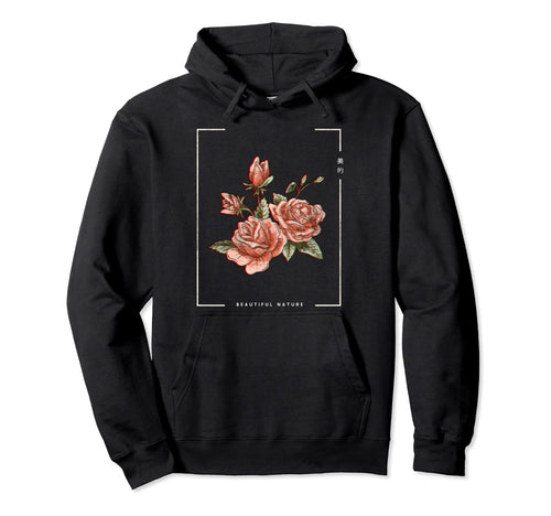 Japanese Aesthetic Vaporwave Nature Flower Hoodie - Novelty Apparel Unisex - T-Shirt, Sweatshirt, Hoodie