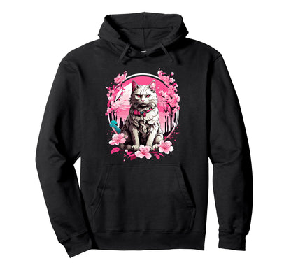 Anime Cat Japanese Aesthetic Japan Hoodie - Casual Everyday Wear Unisex - T-Shirt, Sweatshirt, Hoodie