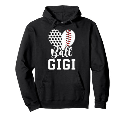 Ball Gigi Grandma Heart Baseball Soccer Hoodie - Trendy Graphic Men Women - T-Shirt, Sweatshirt, Hoodie