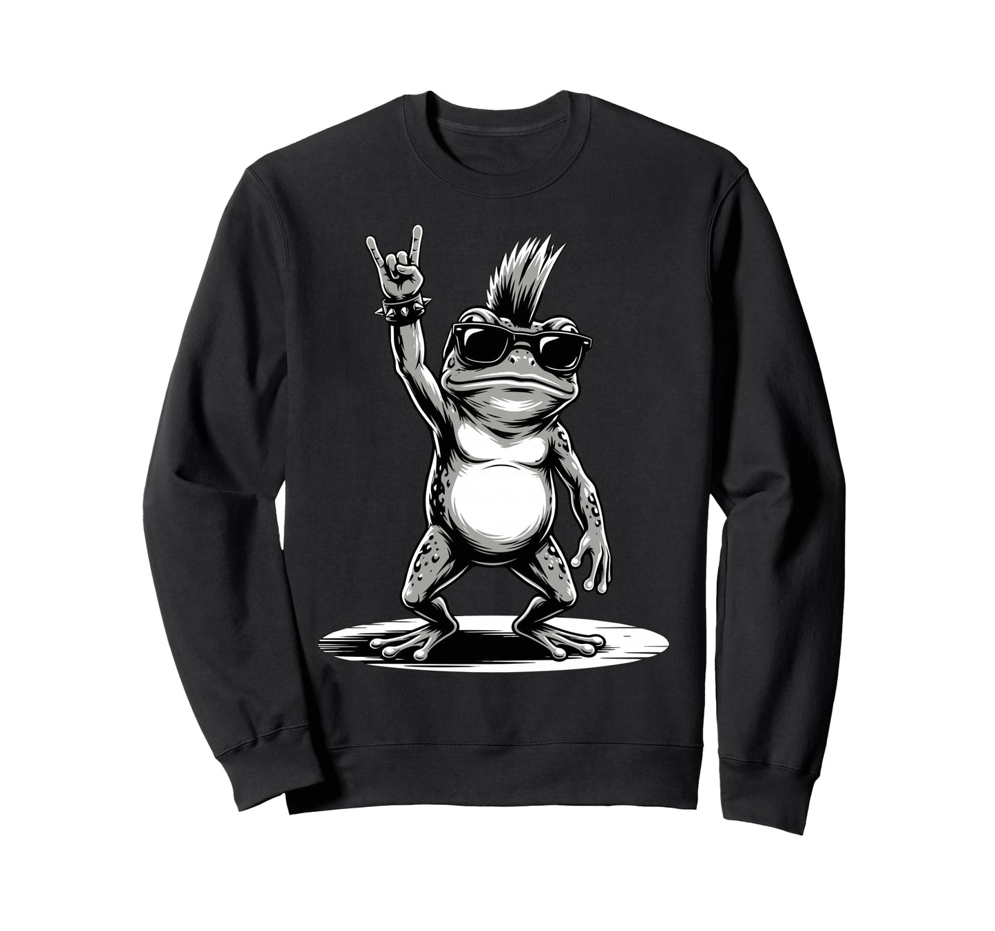 Funny Frog Loving Rock And Roll Sweatshirt - Unique Graphic for Adults - T-Shirt, Sweatshirt, Hoodie
