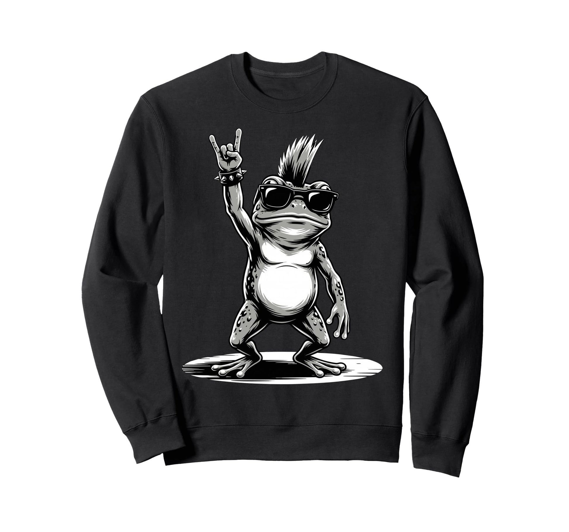 Funny Frog Loving Rock And Roll Sweatshirt - Unique Graphic for Adults - T-Shirt, Sweatshirt, Hoodie
