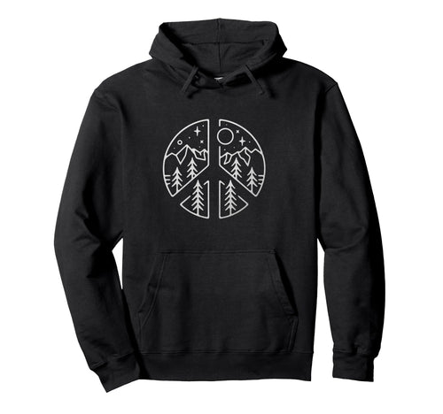 Peace Symbol Forest Mountains Wilderness Hoodie - Novelty Apparel Unisex - T-Shirt, Sweatshirt, Hoodie
