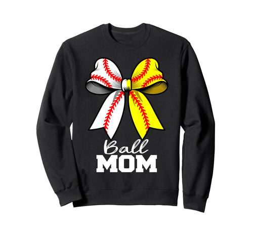 Ball Mom Baseball Softball Mom Sweatshirt - Minimalist Print for Adults - T-Shirt, Sweatshirt, Hoodie