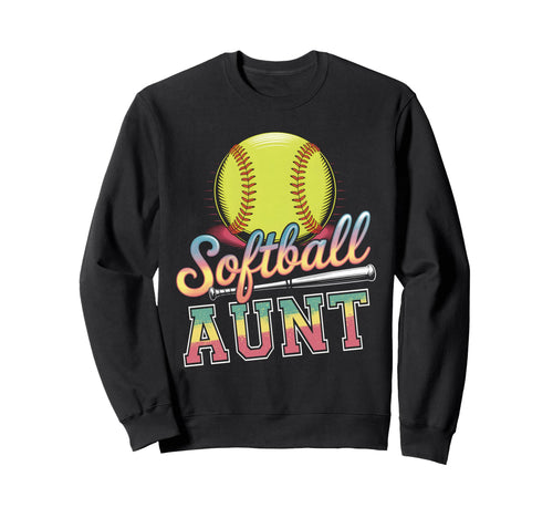 Softball Aunt Tie Dye Mama Sweatshirt - Aesthetic Graphic Men Women - T-Shirt, Sweatshirt, Hoodie