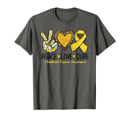Childhood Cancer Awareness Peace T-Shirt - Streetwear Style for Adults - T-Shirt, Sweatshirt, Hoodie
