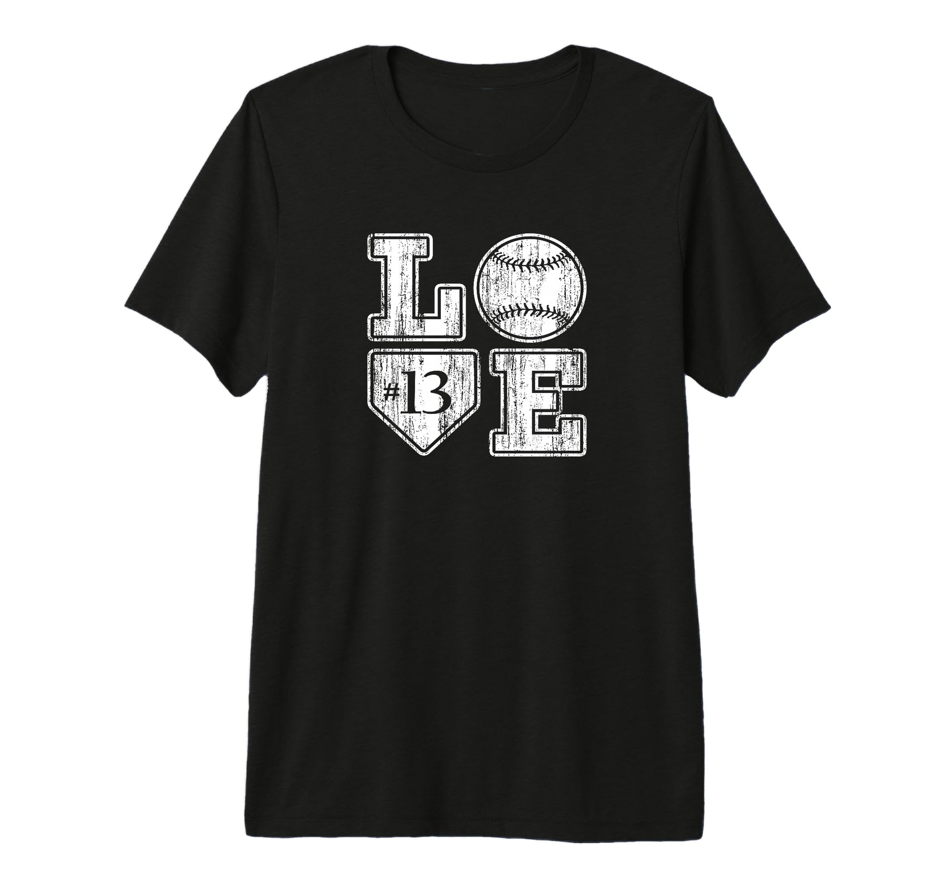 Love Baseball Softball Mom Distressed T-Shirt - Custom Art Print Men Women - T-Shirt, Sweatshirt, Hoodie