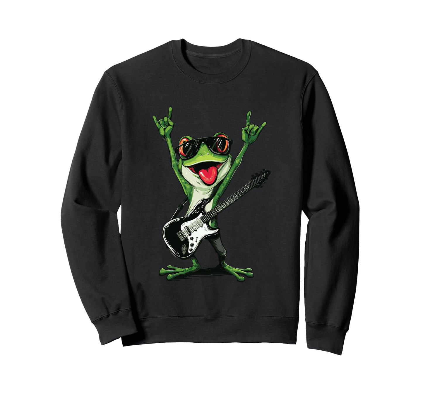 Funny Frog Rock Guitar Player Sweatshirt - Novelty Apparel for Adults - T-Shirt, Sweatshirt, Hoodie