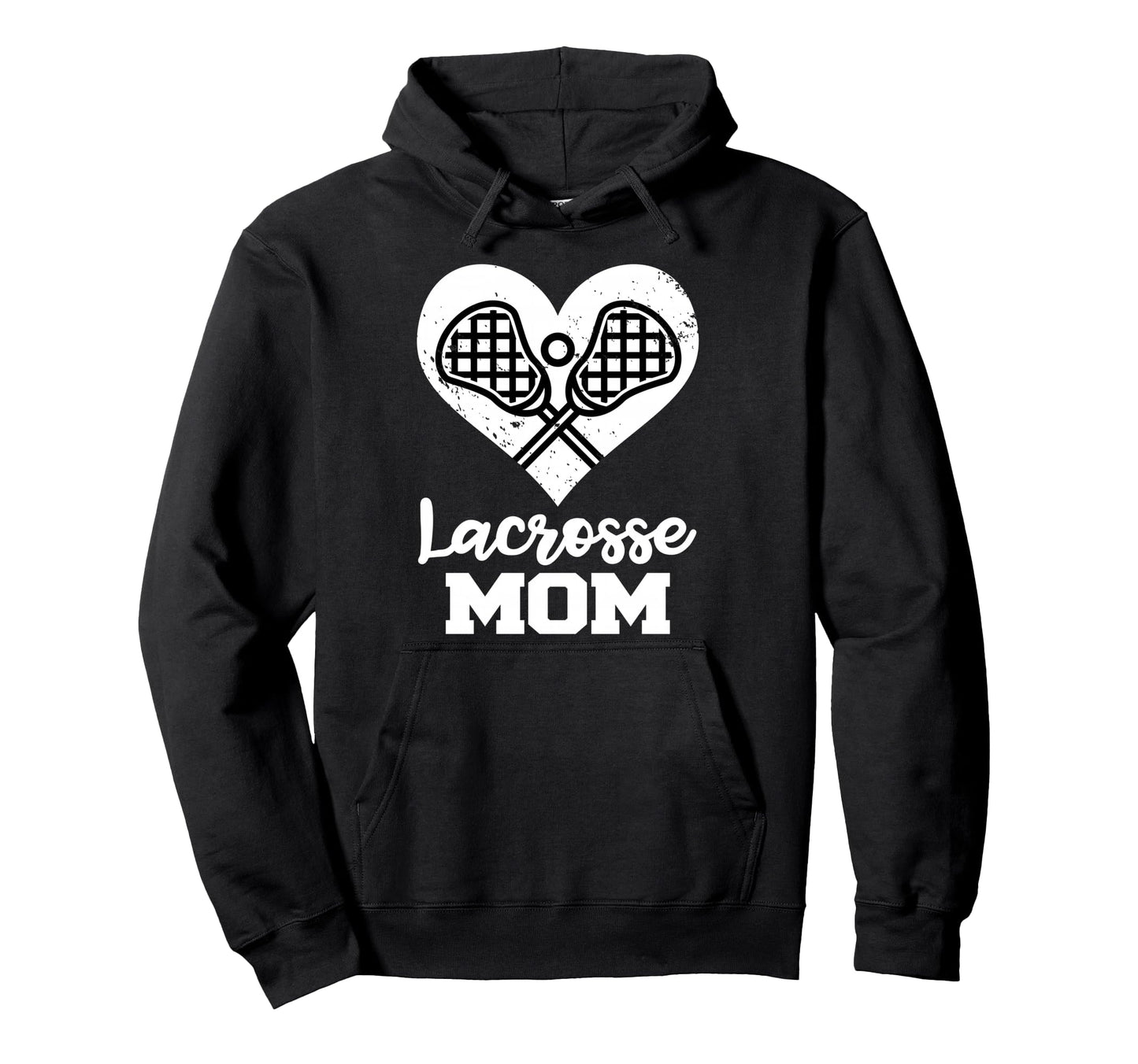 Lacrosse Mom Heart Funny Crossed Hoodie - Custom Art Print for Adults - T-Shirt, Sweatshirt, Hoodie