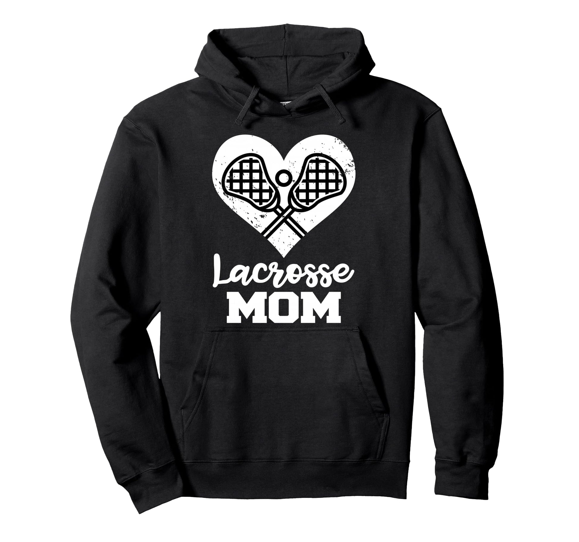 Lacrosse Mom Heart Funny Crossed Hoodie - Custom Art Print for Adults - T-Shirt, Sweatshirt, Hoodie