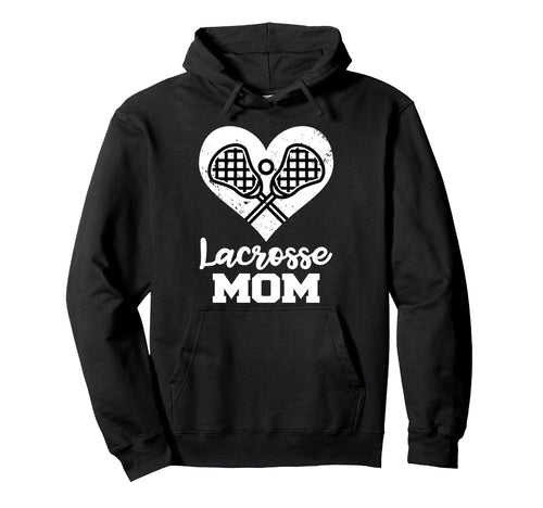Lacrosse Mom Heart Funny Crossed Hoodie - Custom Art Print for Adults - T-Shirt, Sweatshirt, Hoodie